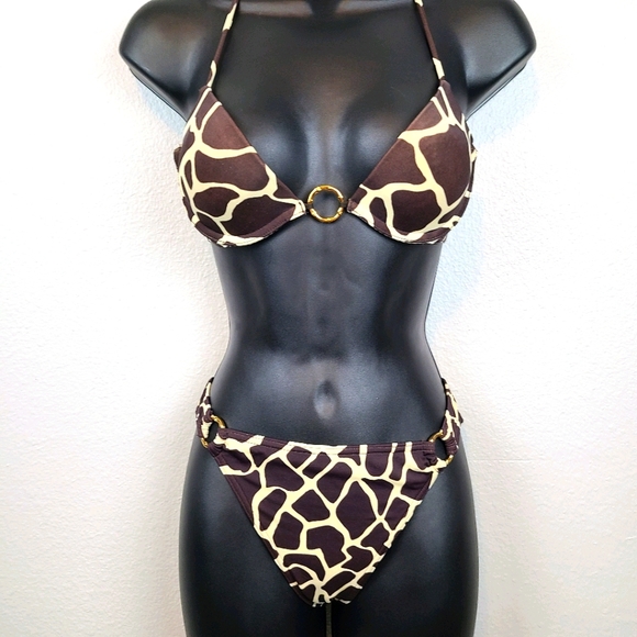 Giraffe Print Bikini Victoria Secret Sm/34B - Picture 1 of 10